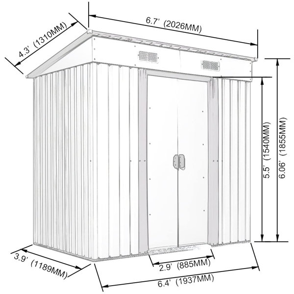 Jaxpety 6 ft. W x 4 ft. D Metal Storage Shed & Reviews Wayfair.ca Jaxpety 6 ft. W x 4 ft. D Metal Storage Shed & Reviews Wayfair.ca